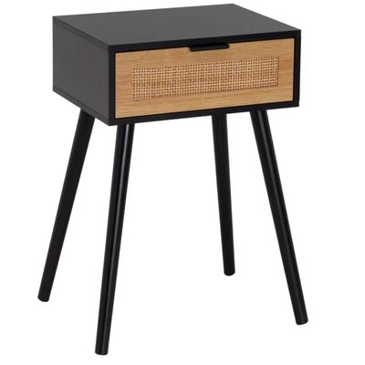 Table de chevet 1 tiroir bois noir 45x34x59cm WADIGA