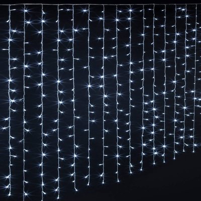 Rideau de façade extérieur 400x200cm blanc froid 800 LED + transfo FEERIC LIGHTS & CHRISTMAS