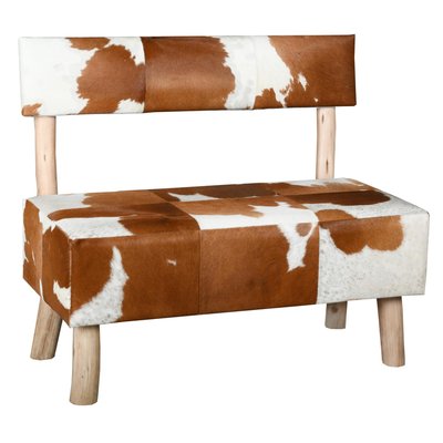 Banc en peau de vache et eucalyptus AUBRY GASPARD