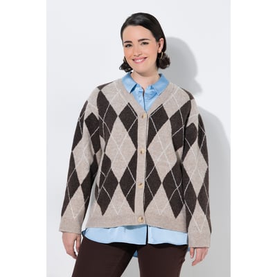 Cardigan motif losanges, encolure en V ULLA POPKEN