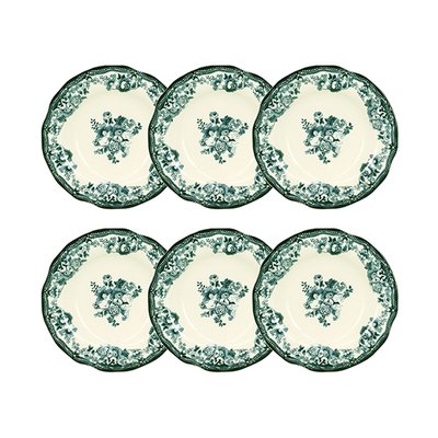 Lot de 6 assiettes creuses en grès 22cm, FAUSTINE NOVASTYL