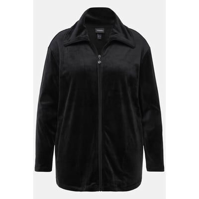 Veste homewear, velours ras, col droit ULLA POPKEN