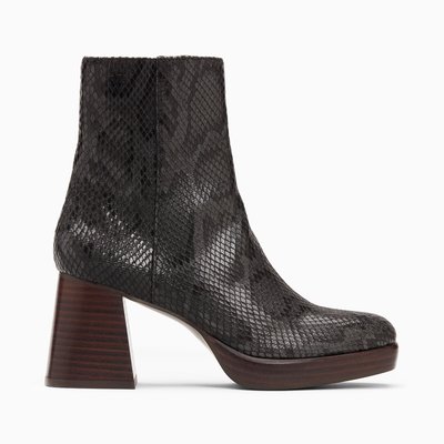 Bottines effet python noir shop