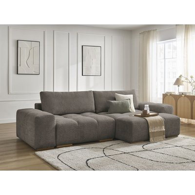 Canapé d'angle convertible 4 places en tissu bouclette, ANAKIN BOBOCHIC