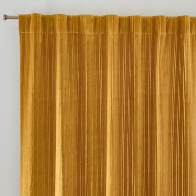 Tenda in velluto cesellato, con passanti nascosti, MILO LA REDOUTE INTERIEURS