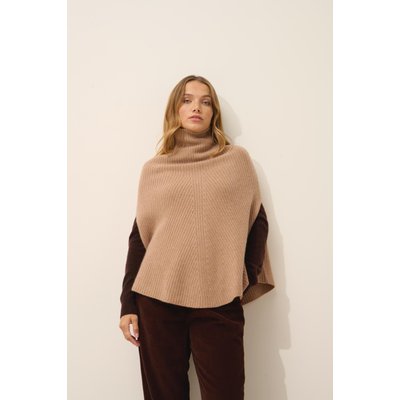 Cape Col Montant 6 Fils Camel Chiné Huaraz JUST CASHMERE