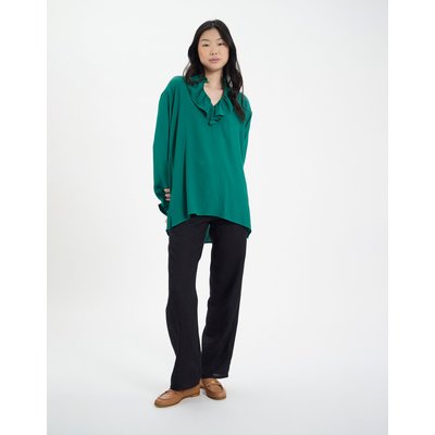 Chemise Ortiz en viscose mélangée verte INES DE LA FRESSANGE PARIS