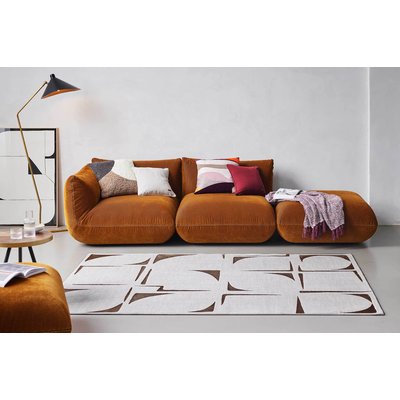 Tapis ras chiné avec motif et relief , NELLE ESPRIT