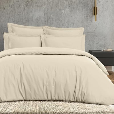 Parure housse de couette satin + 2 taies 50x70 cm VERSALUXE UNI SENSEI MAISON
