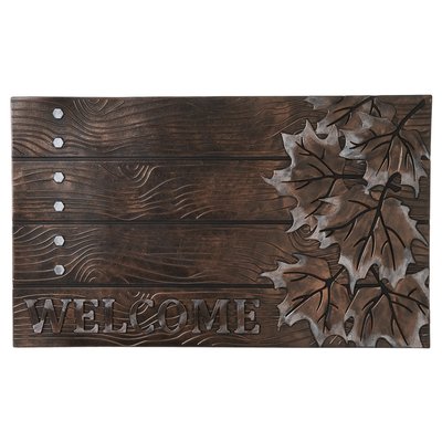 Paillasson caoutchouc feuilles Welcome 75x45x1.5cm WADIGA