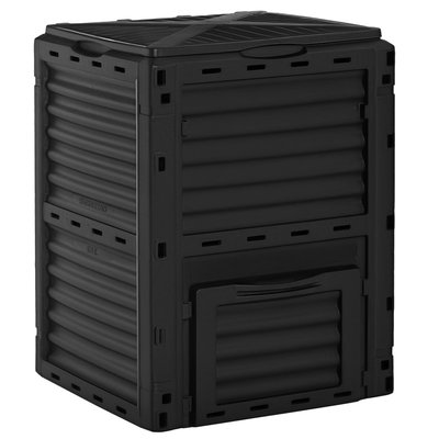 Composteur d'extérieur PP Noir OUTSUNNY