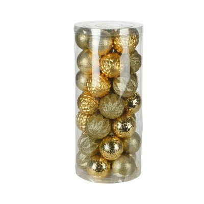 Set de 35 boules de Noël doré - 6cm WADIGA