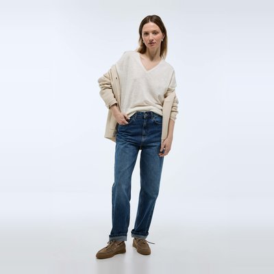 Pull col V manches 3/4 contenant du coton MONOPRIX