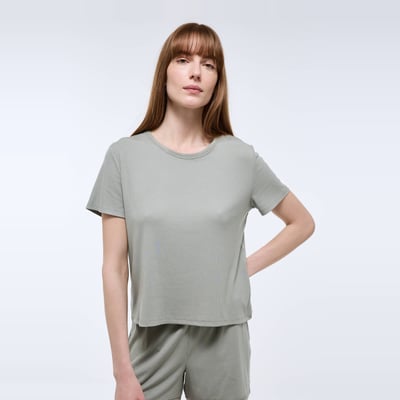T-shirt manches courtes en modal et détails en mesh MONOPRIX