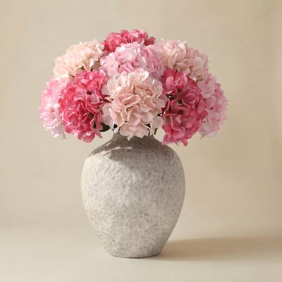 Bouquet de 9 tiges d'hortensia artificiel H63 SIA