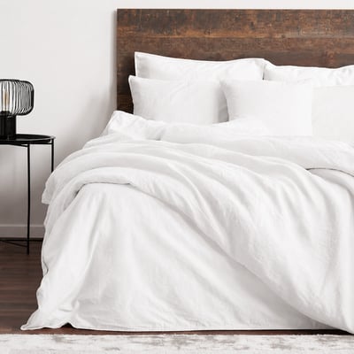 Parure housse de couette en lin et coton unie, LYNN C DESIGN HOME TEXTILE
