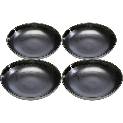 Assiettes creuses Kassandra noires 23cm set de 4 KARE DESIGN