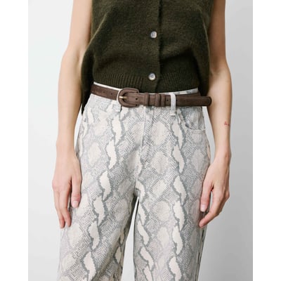 Ceinture en suédine boucle assortie taupe Scotland GRACE & MILA