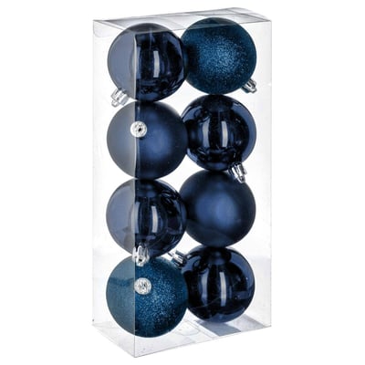 Boules de Noël "Colorama de Noël" lot de 8 en plastique recyclé D7cm ATMOSPHERA