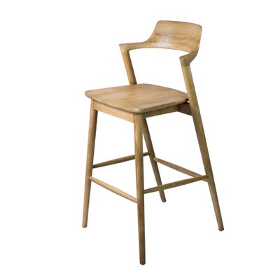 Chaise haute de bar en bois  avec accoudoirs HIRO HYDILE