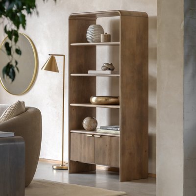 Corven Fluted Mango Wood Open Display Unit SO'HOME