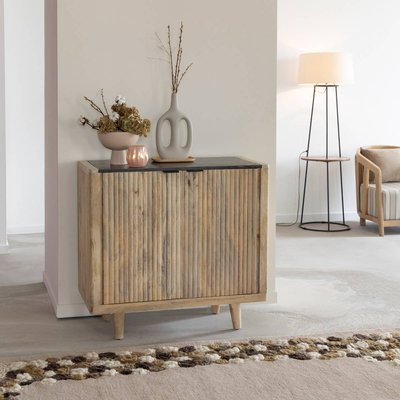 Buffet en bois de manguier et marbre noir  RILEY MADE IN MEUBLES 
