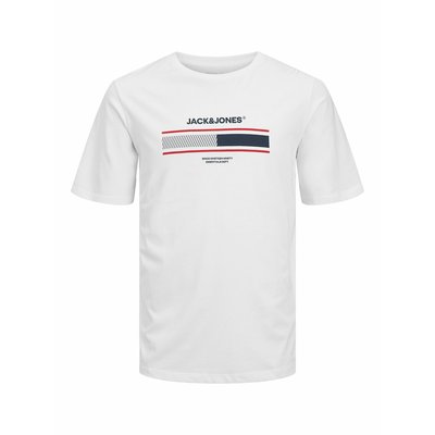 Logo Print Cotton T-Shirt with Crew Neck JACK & JONES