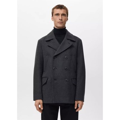 Manteau court en laine croisé MANGO MAN