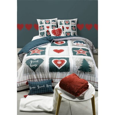 Parure housse de couette imprimée avec taie(s) coton, Sweet Home C DESIGN HOME TEXTILE