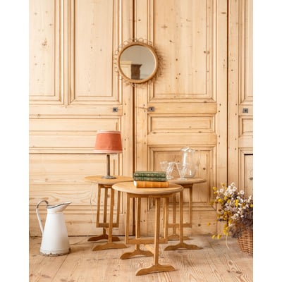Lot de 3 tables vigneronnes en bois Léonie N°1104 - Bon état DEBONGOUT
