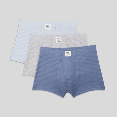 Lot de 3 boxers unis contenant du coton BIO, certifié OEKO-TEX MONOPRIX KIDS