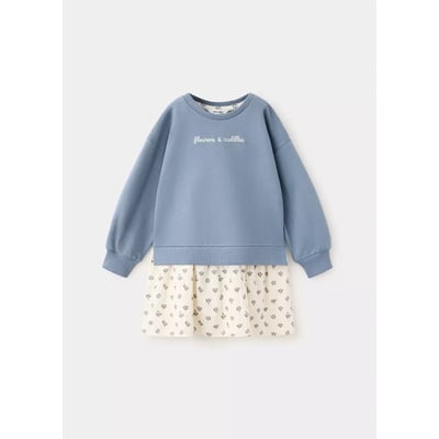 Robe coton combinée MANGO BABY
