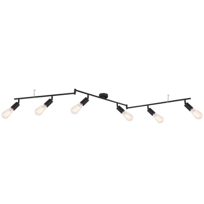 Plafonnier rampe 6 ampoules en métal design industriel MARTHA GLOBO LIGHTING
