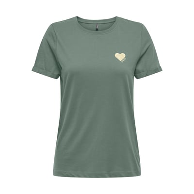T-shirt impression petit cœur devant ONLY