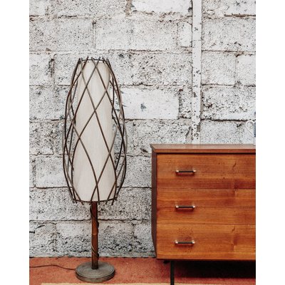 Lampadaire en rotin Julia N°72 - Bon état DEBONGOUT