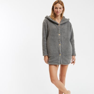 Robe de chambre à capuche, en maille polaire SO'HOME