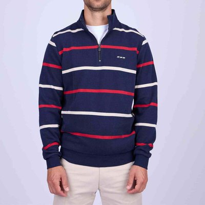 Sweat rayé col camionneur MISE AU GREEN