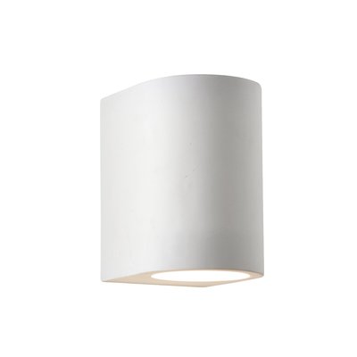 White Curved Cylinder Plaster Wall Light SO'HOME