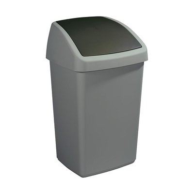 Poubelle grise avec couvercle basculant Delta 50 litres JARDINDECO