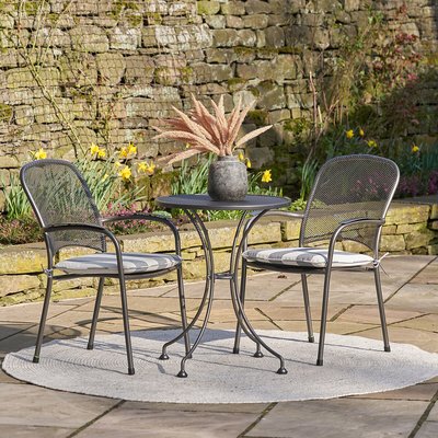Carlo 2 Seater Bistro Patio Set with Striped Cushions SO'HOME