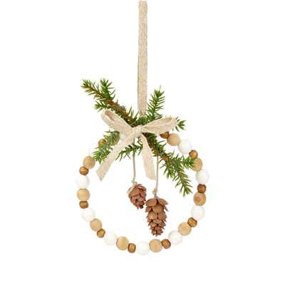 Suspension de noël décorative cercle en bois D13 SIA DECO