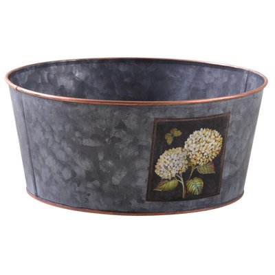 Corbeille ronde en métal patiné gris Hortensia AUBRY GASPARD