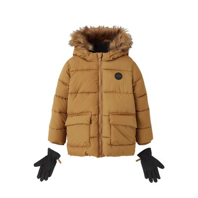 Doudoune à capuche doublée polaire avec gants ou moufles VERTBAUDET