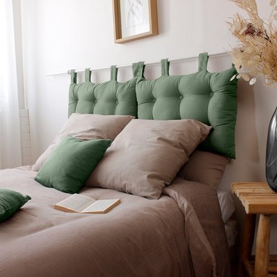 Coussin tête de lit en coton et pattes boutonnées HOME MAISON