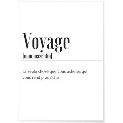Affiche Définition Voyage L'AFFICHERIE