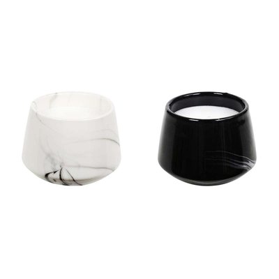 Bougie parfumée en pot Marble 6.5 cm (Lot de 2) 6,5 x 8,5 cm CMP