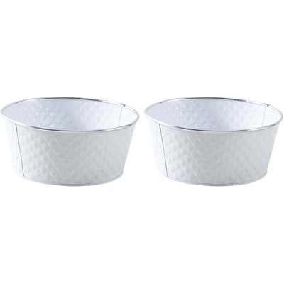 Corbeille ronde en métal laqué blanc (Lot de 2) AUBRY GASPARD