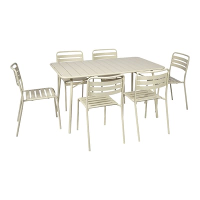 Table de jardin pliante métal + 6 assises AMÉLIA SWEEEK