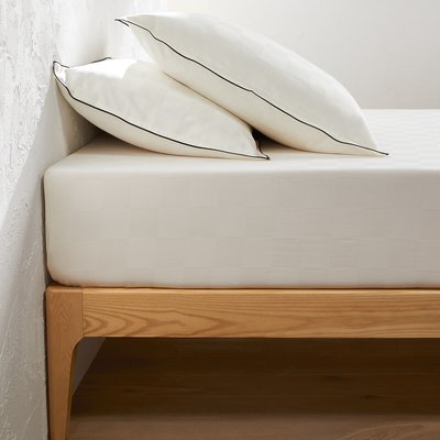 Drap-housse satin de coton lavé, Victor damier LA REDOUTE INTERIEURS