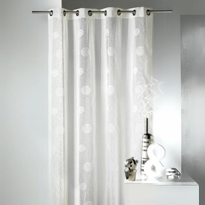 Voilage Raffiné fantaisie brodé ronds HOME MAISON